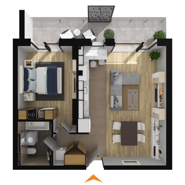 Apartamente 2 camere cu CF în imobil B1 - vandut 100%