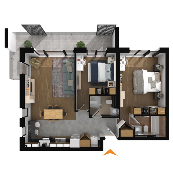 Apartamente 3 camere cu CF în imobil B1 - vandut 100%
